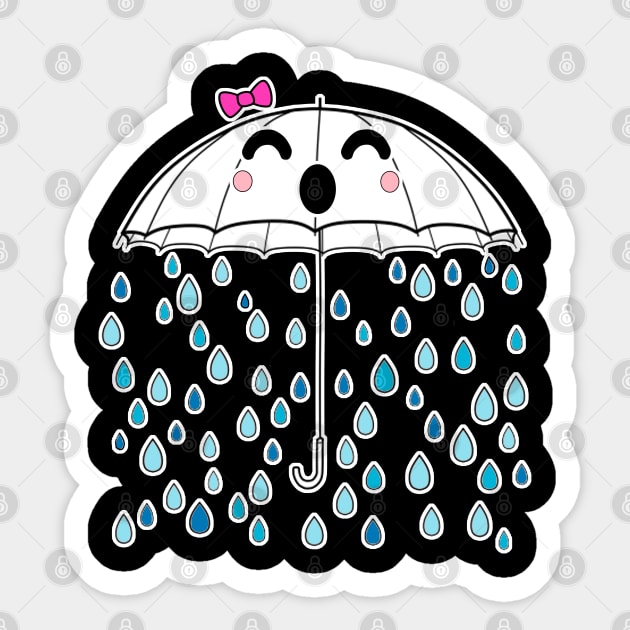 Kawaii Rainy Umbrella Sticker by aaallsmiles